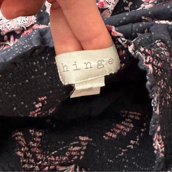 Hinge Floral Black and Pink Midi Skirt with Linings and Pockets Women's Size M - Picture 11 of 15